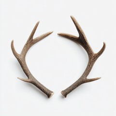 Obraz premium Pair of Deer Antlers Forming a Frame on White Background