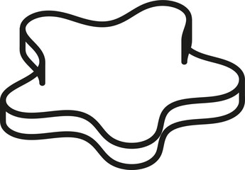 Abstract Curved Star-Like Vector Shape with Organic Perspective Design Flowing Geometric Organic Form for Creative Decoration and Backgrounds