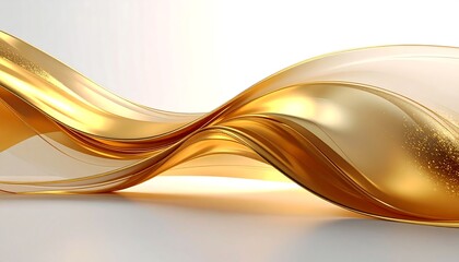 Abstract gold flowing ribbons