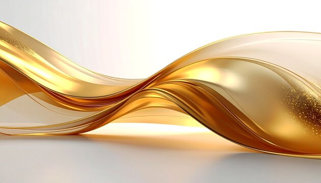 Abstract gold flowing ribbons