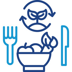 Plant Based Diet line color icon