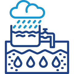Rainwater Harvesting line color icon