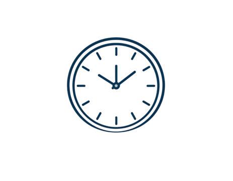 Dark blue clock face, simple design, showing a specific time (1) - Powered by Adobe
