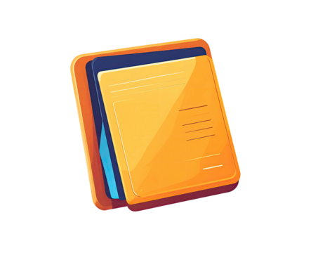 Orange folder icon with a blue inner section