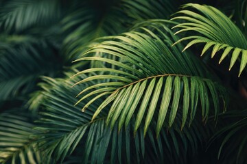 Fototapeta premium Close-up of lush palm fronds (2)