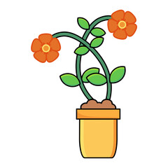 Vibrant orange flowers in a terracotta pot, perfect for spring, garden, or nature themes.