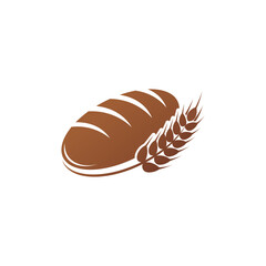 Loaf of bread with wheat stalk illustration