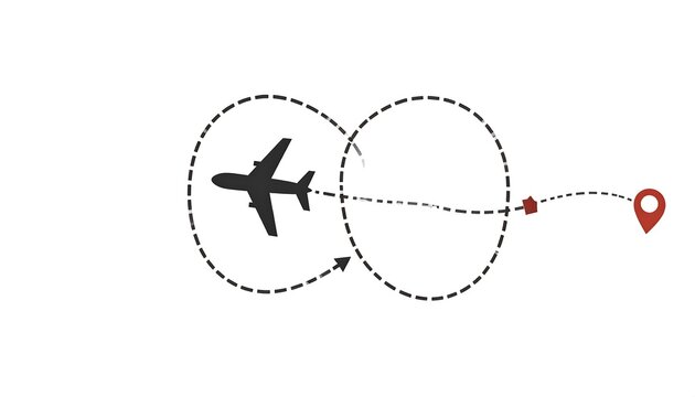 Airplane flight path illustration