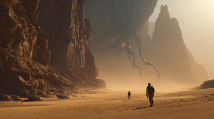 desert valley with fictional characters