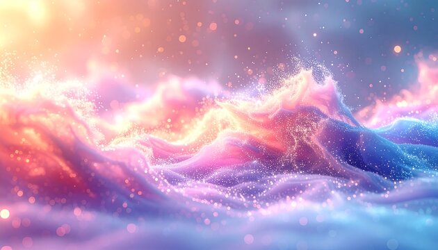 Abstract ethereal landscape of swirling pastel colors