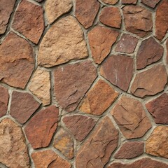 Obraz premium Closeup of a rustic, multicolored stone wall texture with irregular shapes.