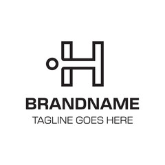 Letters HI Monogram Logo, suitable for any brand with HI or IH initials
