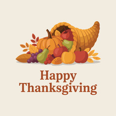 Thanksgiving card design with pumpkins and festive decoration background