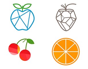 Geometric fruit icons