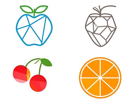 Geometric fruit icons