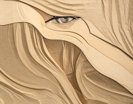 Abstract face hidden by paper