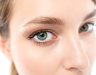 Fototapeta premium Close-up of woman's face, eyes focused