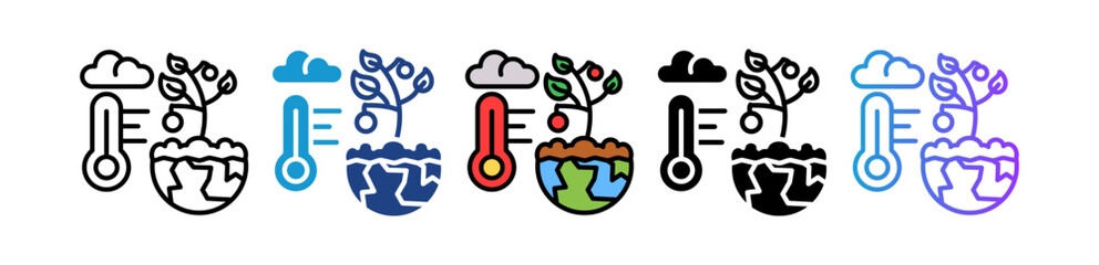 Climate Change Action multiple icon