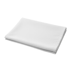 A clean white sheet of paper folded neatly in half on a transparent background isolated on transparent background