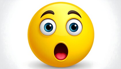 A yellow emoticon with a surprised expression