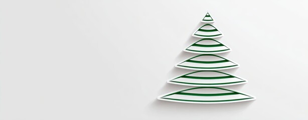 Christmas tree design using layered white plates with green stripes