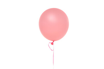 Soft pink balloon gently swaying in a light breeze, isolated on white, PNG © Atlas