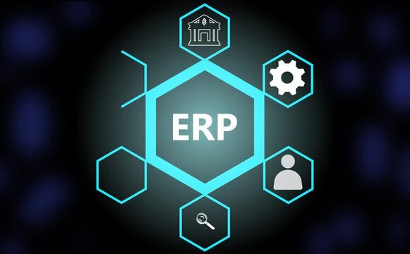 Business, Technology, Internet and network concept. Enterprise resource planning ERP concept