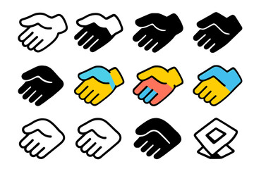 Obraz premium Respect Gesture Logos. Set Logo of Behavior Management: Respect gesture icon. Logo set in vector style, emblematic variations.