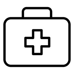 Obraz premium First Aid Kit Line Icon of Clinical Trials Icon Set