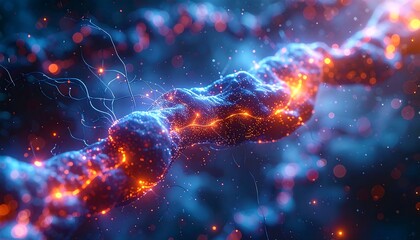 Abstract fiery DNA strand