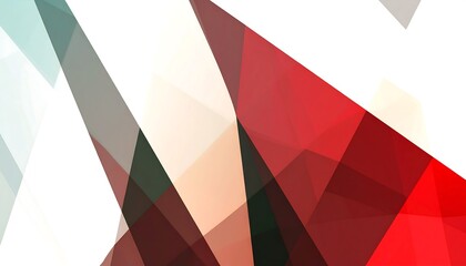 Abstract polygonal art with red, white, and teal