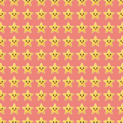 cartoon star pattern with coral color as background