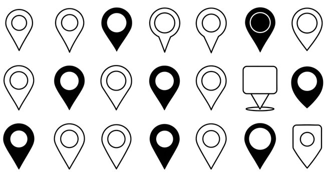 Location pin icon set