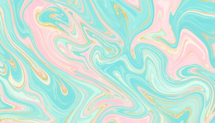 Fototapeta premium Abstract Swirls of Pastel Colors and Gold Accents.