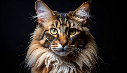 Close-up portrait of a longhaired cat