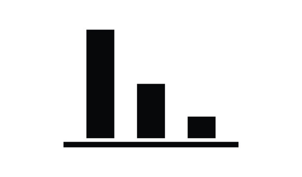 Simple black bar chart showing a downward trend over time