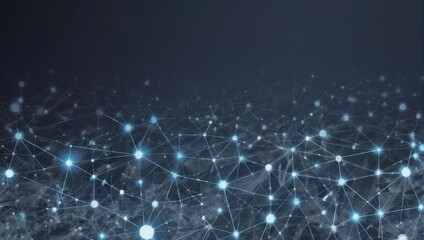 Dynamic glowing network connections illustrating digital data flow and global communication in a modern abstract background