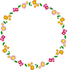 The Flower Boarder line  cartoon style for decor concept