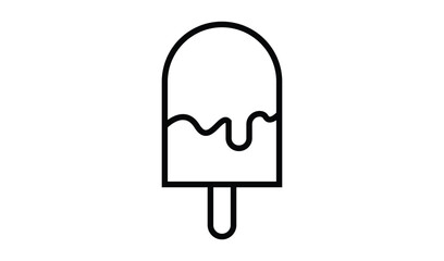 Simple outline drawing of a melting popsicle on a stick
