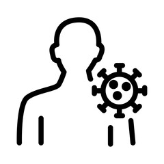 Person with Virus Line Icon of Immunology Icon Set