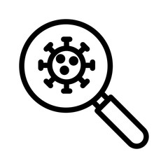 Virus Detection Magnifying Glass Line Icon of Sexual Health Icon Set