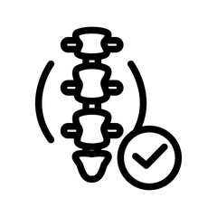 Spine Alignment Approved Line Icon of Chiropractic Icon Set