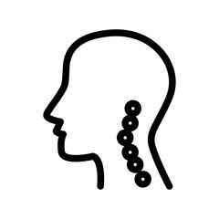 Neck Spine Profile Line Icon of Chiropractic Icon Set