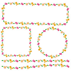 The Flower Boarder line  cartoon style for decor concept