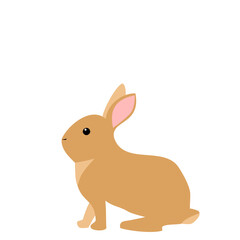 横向きの茶色いウサギのイラスト