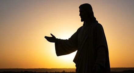 Fototapeta premium Jesus Shining Through Dramatic Halo Backlighting
