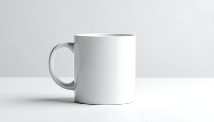 Fototapeta premium Empty white mug on a white surface