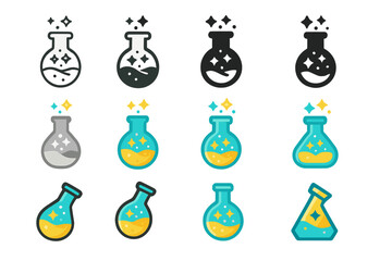 Fototapeta premium Magical Flask Logos.