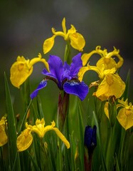 Close Vibrant Yellow And Purple