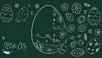 Easter egg designs on dark backdrop